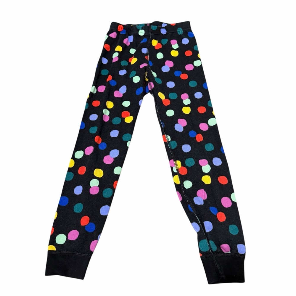 Hanna Andersson Youth Pajamas | Black with Multicolor Dots | Size 6-7 - Picture 5 of 8